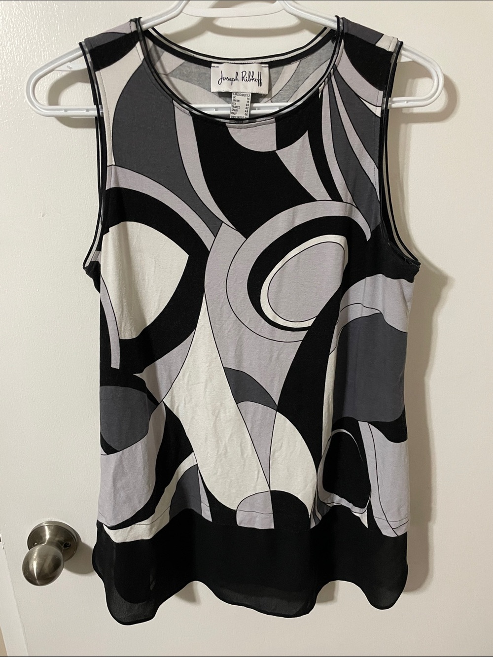 Joseph Ribkoff Geometric Sleeveless Tank Top Size 12